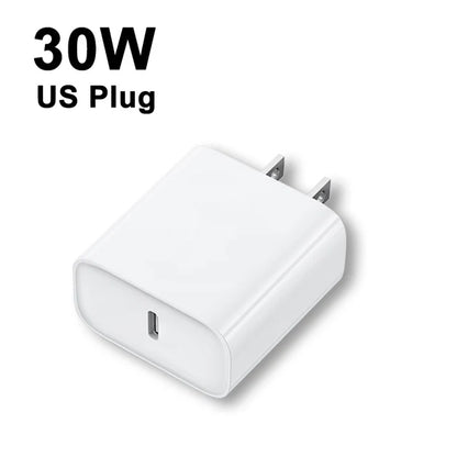 Original 30W USB-C Power Adapter White US Plug Adapters & Converters electronics electronics accessories fast charging cable with power adapter mobile mobile phone accessories power adapter with C type charging cable