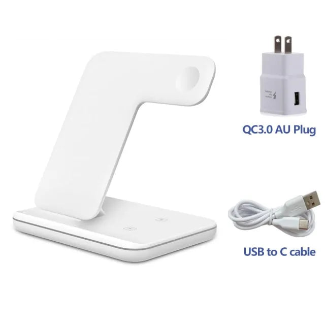 Wireless Charging Stand For Apple Watch And Iphone AU Plug White