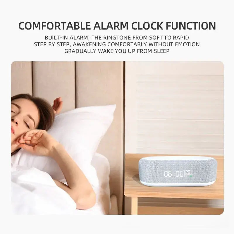 Wireless Charger Alarm Clock | 15W Fast Charging | LED Light & Thermometer Wireless Chargers alarm clcok apple desktop digital fast charging iphone samsung table table clock wireless charger {{ product_collections }} {{ product_description }}