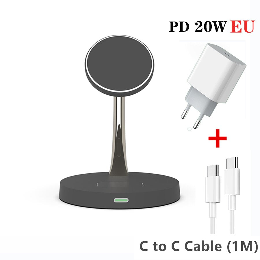 Magnetic Wireless Charger for iPhone | Fast Charging | Convenient & Portable Wireless Chargers 3 in 1 air pods air poods airpods apple apple watch charging pads charging station iphone magnetic New arrival wireless charger {{ product_collections }} {{ product_description }}