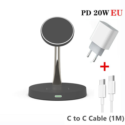 Magnetic Wireless Charger for iPhone | Fast Charging | Convenient & Portable Black EU Plug Wireless Chargers 3 in 1 air pods air poods airpods apple apple watch charging pads charging station iphone magnetic New arrival wireless charger {{ product_collections }} {{ product_description }}