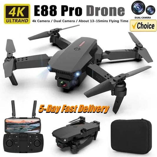 New E88Pro RC Drone 4K Professinal With 1080P Drones 4k video and camera drone for vlogging 4k video drone drone for video making drone with video camera electronics New E88Pro RC Drone 4K Professinal With 1080P RC controlled drone camera RC drone with 360 video camera video video devices video making