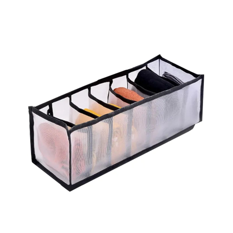 7-Grid Foldable Drawer Organizer for Dorm Closet Black 7 grids Drawer organisers 7-Grid Foldable Drawer Organizer for Dorm Closet drawer organiser home organizer Organizers racks