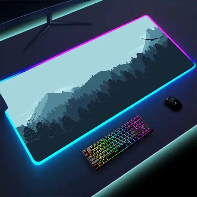 Luminous LED Lighting Mouse Pad Desk Mat computer Computer Accessories computer table accessories Computers Computers & Accessories electronics Electronics & Gadgets electronics accessories Luminous LED Lighting Mouse Pad RGB mouse and keyboard mat for computer table