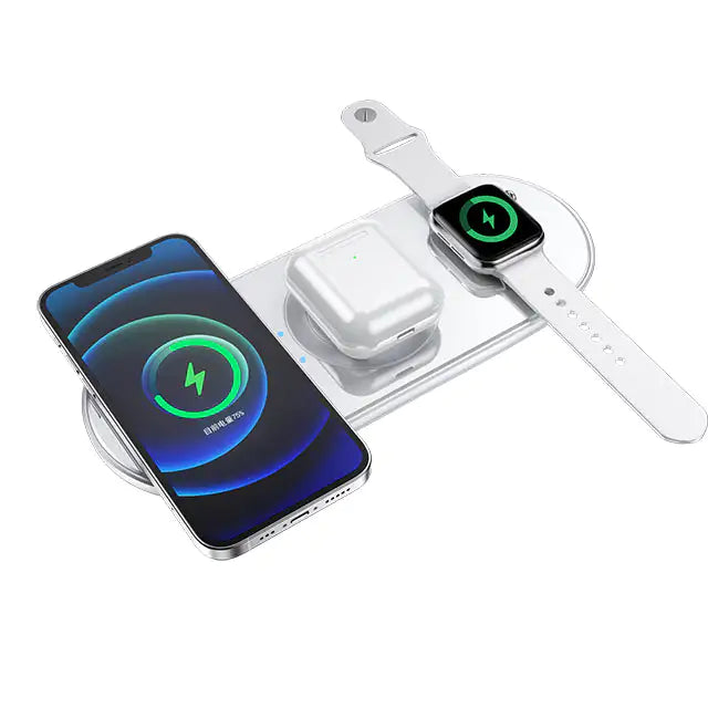 CE FCC ROSH Certified 3-in-1 Wireless Charger | Fast & Efficient | Foldable Design Wireless Chargers air pods apple watch charging pads charging stations iphone magnetic new arrival wireless chharger {{ product_collections }} {{ product_description }}