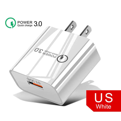 18W3A Fast Charger QC 3.0 USB Charger US white Adapters & Converters 18W3A Fast Charger QC 3.0 USB Charger electronics electronics accessories mobile phone USB charger