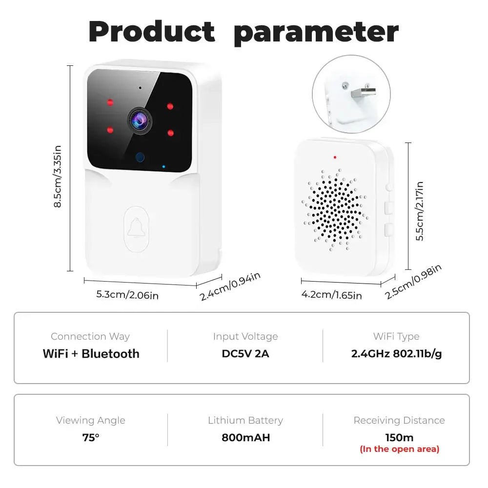 Wi-Fi Video Doorbell Security Door Bells door bell with night vision Doorbell Home Home & Garden home accessories Home and Garden home security house security security smart door bell with camera Wi-Fi Wi-Fi Video Doorbell wifi connected door bell with camera