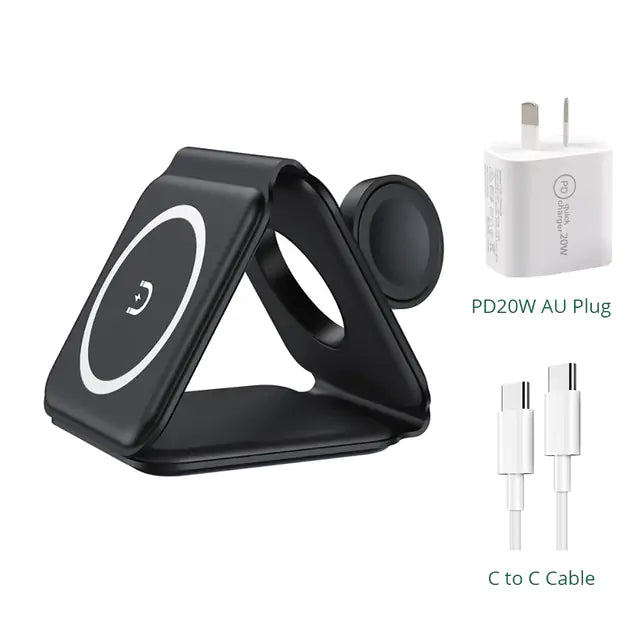 15W Magnetic Wireless Charger | Fast & Convenient | Advanced Technology Wireless Chargers 3 in 1 air pods apple apple watch charging dock charging pads charging station iphone magnetic wireless charger {{ product_collections }} {{ product_description }}