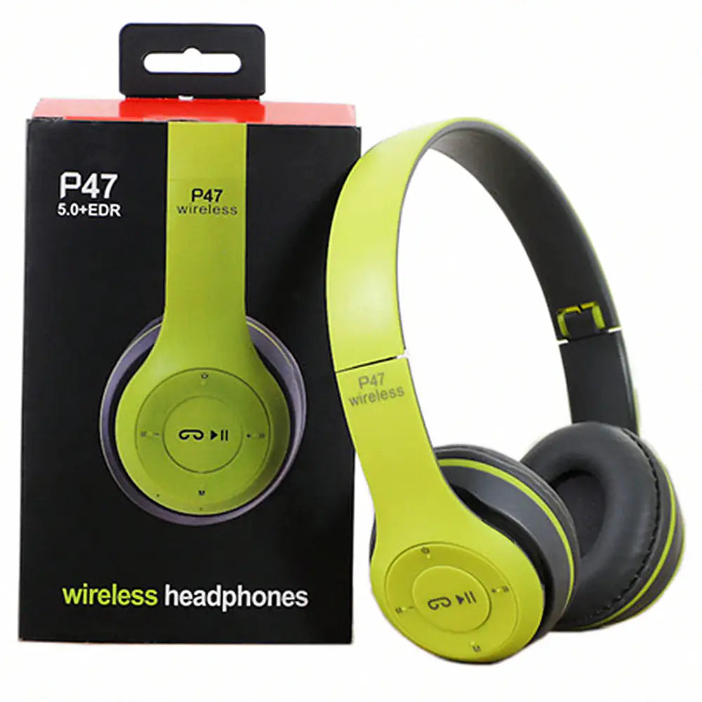 Wireless Bluetooth P47 Headphones Green Headphones & Earbuds audio audio device bluetooth headphone and earphone and earbud bluetooth headphones electronics fashion headphone gaming headphone headphone headphone for music headphones headphones for sports new headphones Wireless Bluetooth P47 Headphones