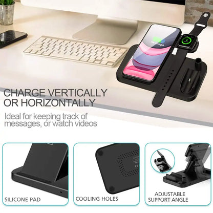 3-in-1 Wireless Charger Stand | Fast Charging | Sleek & Compact Design Wireless Chargers 3 in 1 apple charging pad charging stand fast charger iphone magnetic magsafe New arrival wireless charger {{ product_collections }} {{ product_description }}