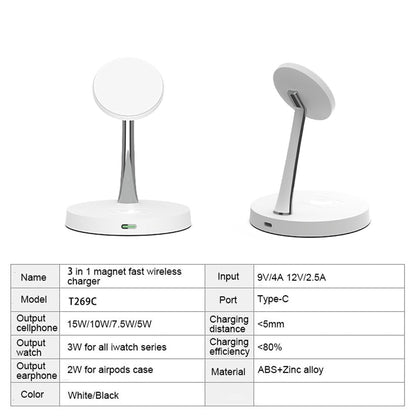 Magnetic Wireless Charger for iPhone | Fast Charging | Convenient & Portable Wireless Chargers 3 in 1 air pods air poods airpods apple apple watch charging pads charging station iphone magnetic New arrival wireless charger {{ product_collections }} {{ product_description }}