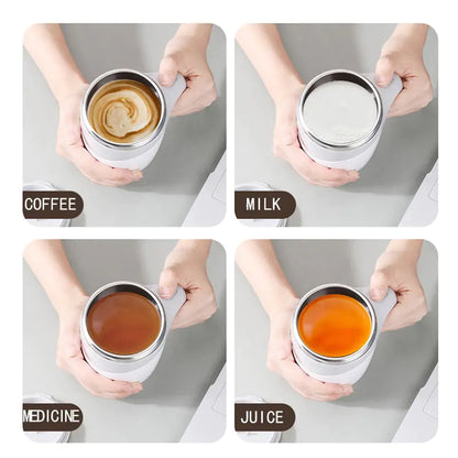 Magnetized Self Stirring Coffee Cup Mug Mugs & Cups coffee cup coffee cup with lid coffee mug coffee mug with lid Coffee Mugs home insulated coffee cup insulated coffee mug Mug portable rechargable Self Stirring self stirring coffee mug Stainless Steel tea and coffee cups Thermal Cup