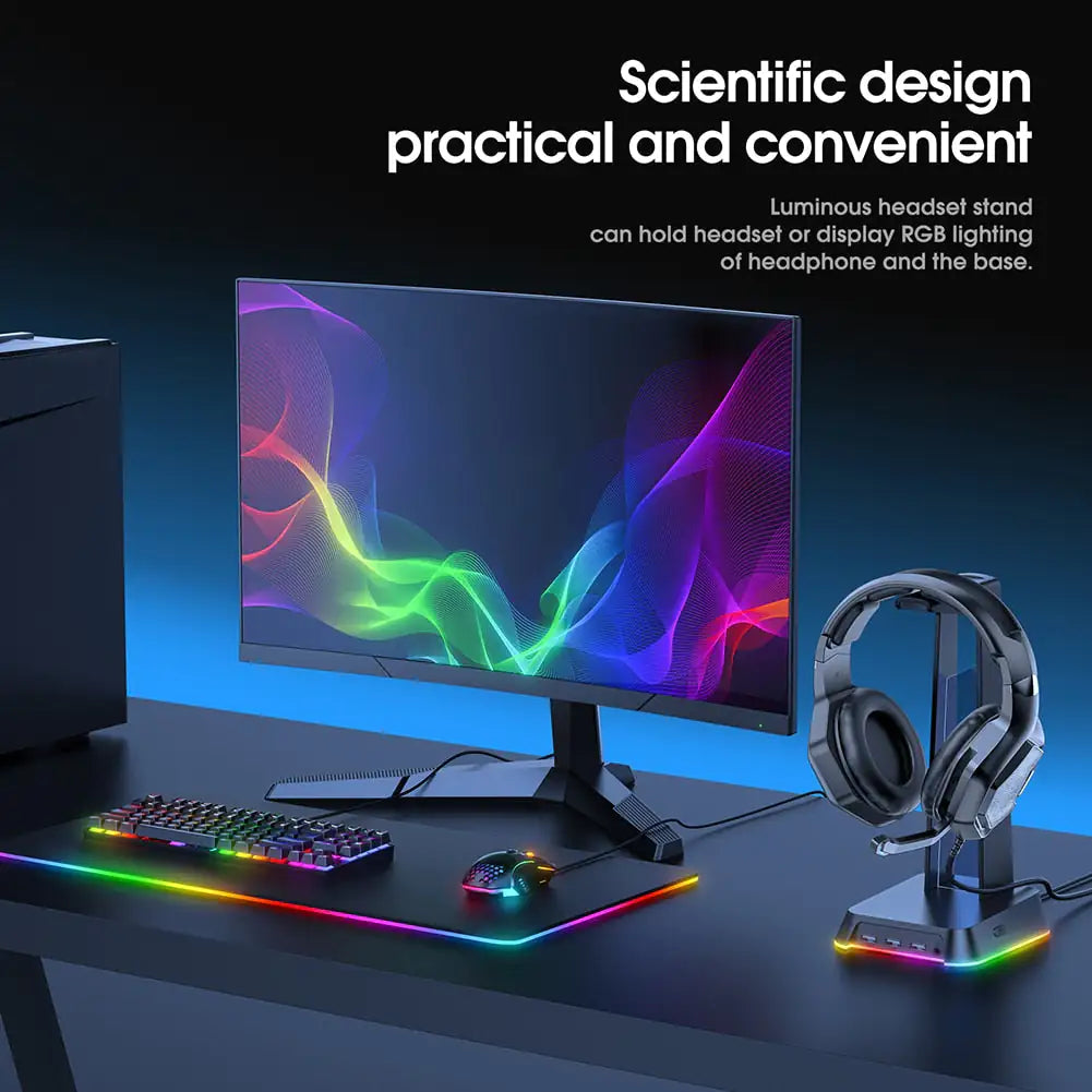 RGB Gaming Headphone Stand Headphones & Earbuds audio Audio & Video Components audio device computer table accessories electronics electronics accessories RGB Gaming Headphone Stand