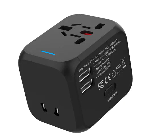 Universal Adapter Sockets Converter Black Adapters & Converters adapter converter electronics electronics accessories plug sockets travel travel adapter universal plug USB USB charger