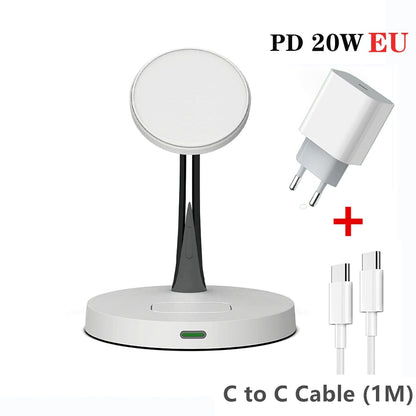 Magnetic Wireless Charger for iPhone | Fast Charging | Convenient & Portable White EU Plug Wireless Chargers 3 in 1 air pods air poods airpods apple apple watch charging pads charging station iphone magnetic New arrival wireless charger {{ product_collections }} {{ product_description }}