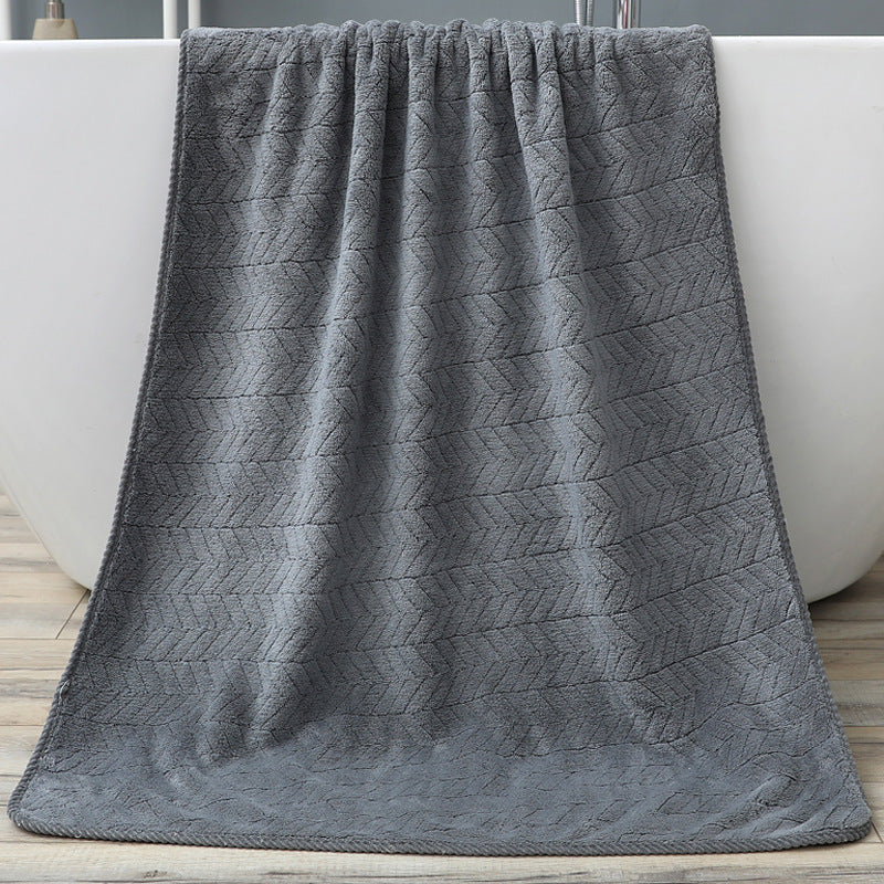 Coral Fleece Bath Towel Thickening Towel Absorbent Dark Gray 70*140cm Towels bath towel beach towel home