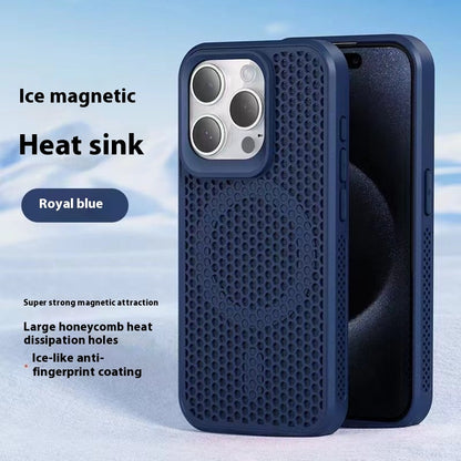 Breathable Honeycomb Heat Dissipation Phone Case | Shockproof & Magnetic Suction Dark Blue iPhone cases breathable camera protection fall protection heat dissipation holes iPhone lens protection New arrival {{ product_collections }} {{ product_description }}