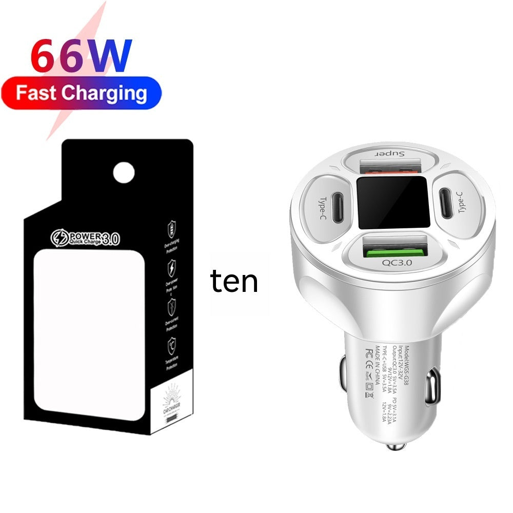 66W Multi-Port Car Charger – Digital Display, Dual USB & Type-C White Plus Sized Black Box Mobile chargers for cars Car Charger Digital Display Car Charger Fast Charging Car Charger Multi-Port Car Charger Super Fast Car Charger Universal Car Charger USB Type-C Car Charger {{ product_collections }} {{ product_description }}