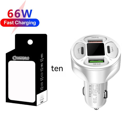 66W Multi-Port Car Charger – Digital Display, Dual USB & Type-C White Plus Sized Black Box Mobile chargers for cars Car Charger Digital Display Car Charger Fast Charging Car Charger Multi-Port Car Charger Super Fast Car Charger Universal Car Charger USB Type-C Car Charger {{ product_collections }} {{ product_description }}