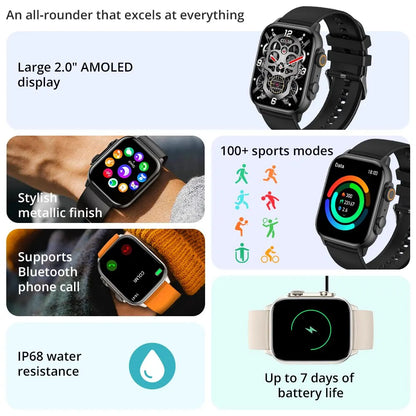 COLMI C81 2.0 Inch AMOLED Smartwatch Support AOD 100 Sports Modes IP68 Waterproof Smart Watch Men Women PK Ultra Series 8 Smart Watches electronics health tracking sleep tracking smart watch