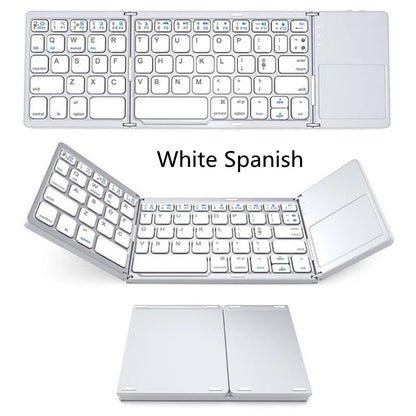 Folding Mini Keyboard for Tablets, Phones and Computers White Spanish Keyboards & Mouse Consumer Electronic electronics foldable keyboard folding keyboard keyboard keyboard for computer keyboard for devices keyboard for mobile phone wireless keyboard