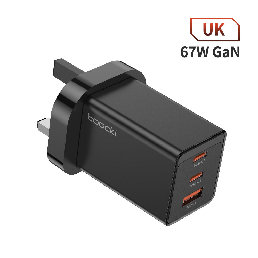 High-Power 67W GaN Pole Charger - Three-Port Fast Charging - USB & Type-C 67W Black British Charger GaN Chargers 67W c type fast charger GaN chargers multiports New arrival portable USB {{ product_collections }} {{ product_description }}