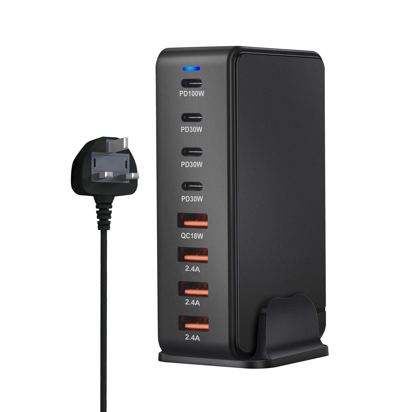 Ultra-Efficient 240W GaN Desktop PD Charger - Versatile Type-C USB - Available in Black & White 240w British Standard Black GaN Chargers C type charger desktop fast charger GaN charger multi ports New arrival portable USB {{ product_collections }} {{ product_description }}