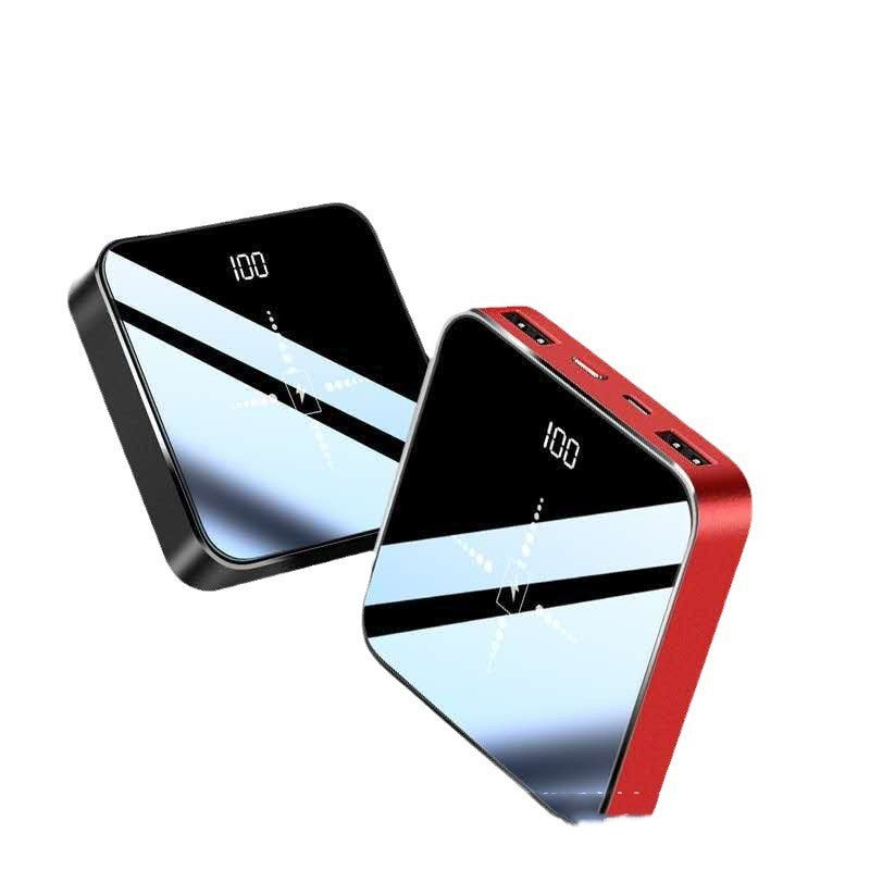 Mini Power Bank Large Capacity Double Face Mirror Thin And Compact Power Banks digital display electronics mirror glass power bank power banks power supply wired charging wireless charging Wireless Power Bank