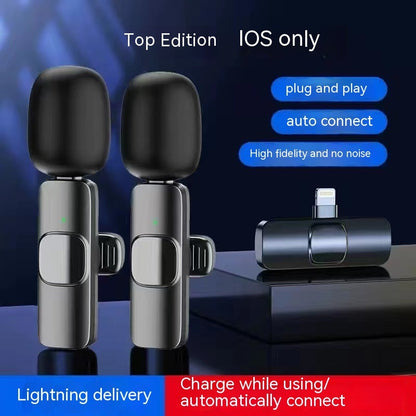 Microphone K8K9 Neckline Clip Live Radio Intelligent Noise Reduction Microphone One For Two Apple Microphones audio audio devices blogging bluetooth cable micro phone computer accessories electronics gaming gaming microphone microphones online meeting