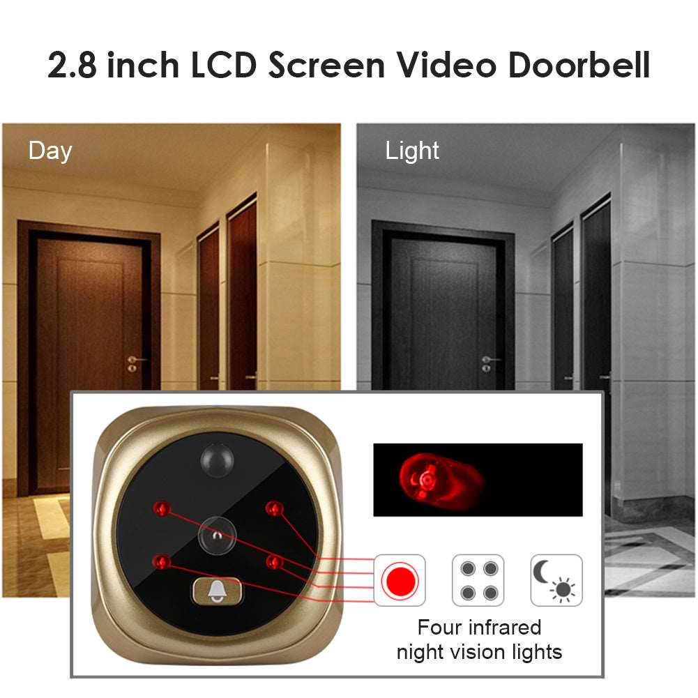 2.8 Inch Infrared Night Vision Camera Video Intelligent Electronic Peephole Visual Peephole Doorbell Doorbells Doorbell doorbell with camera doorbell with mobile connected camera doorbell with wifi connected camera home home security Intercom security Security Camera