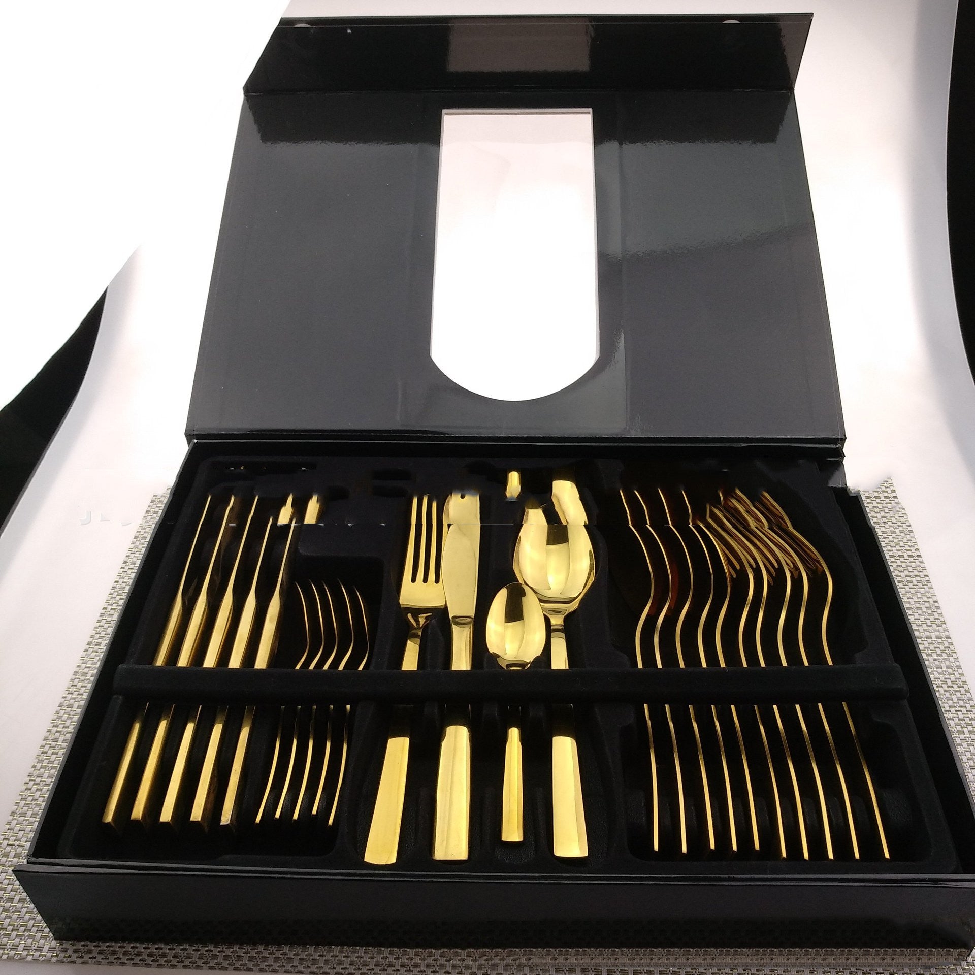 Stainless Steel Western Cutlery Set Golden Cutlery 24 Piece Set Gold 24PCS Cutlery Set cutlery set dinning table fork home knife spoon