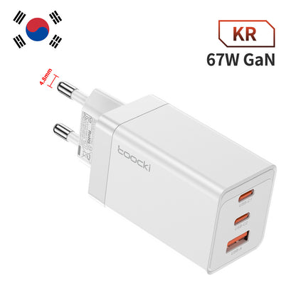 High-Power 67W GaN Pole Charger - Three-Port Fast Charging - USB & Type-C 67W White South Korea Charger GaN Chargers 67W c type fast charger GaN chargers multiports New arrival portable USB {{ product_collections }} {{ product_description }}