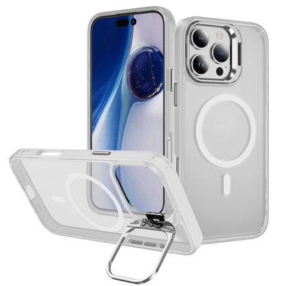 Magnetic Phone Case Lens Bracket Phone Case Transparent Color iPhone cases brand new iPhone case megsafe metallic plastic stand stylish {{ product_collections }} {{ product_description }}