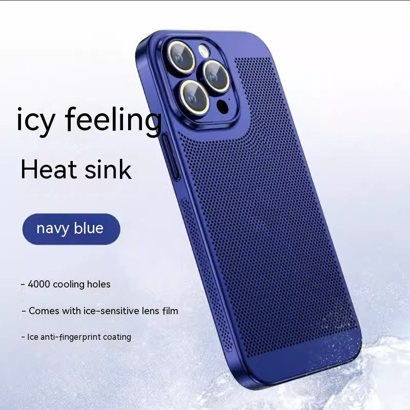 Fashion Simple Electroplating Heat Dissipation Phone Case Navy Blue Mobile Phone Cover & Protectors electronics electroplated heat dissipation iPhone iphone cover iPhones mobile accessories mobile cover