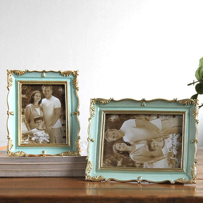 6-inch 7-inch American Photo Frame Study And Bedroom Table Resin Painted Photographic Studio Photo Frame Photo Frame Light Green Photo frames decor home photo frame