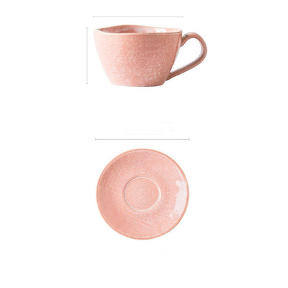 Japanese Textured Tableware And Household Plates Pink Cup and plate set Dinner Sets dinner plate dinner set home plates