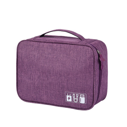 Digital Bag Mobile Phone Data Cable Storage Bag Purple Storages & Racks cable box cable pouch electronics electronics accessories electronics box organizer storage travel bag