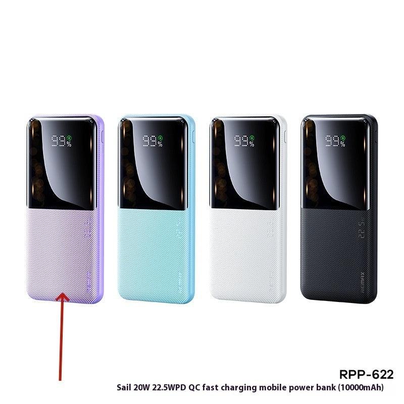 Cele 20W 225W Two-way Fast Charging Mobile Power Supply Taro Purple 10000mAh Power Banks 10000 mAh digital display electronics portable power supply USB port