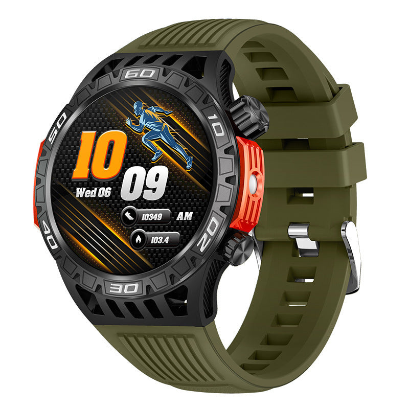 Outdoor Bluetooth Calling HT22 Compass Flashlight Heart Rate Blood Pressure More Than Sport Smart Watch Black And Green Smart Watches blood oxygen electronics health tracking smart watch water proof