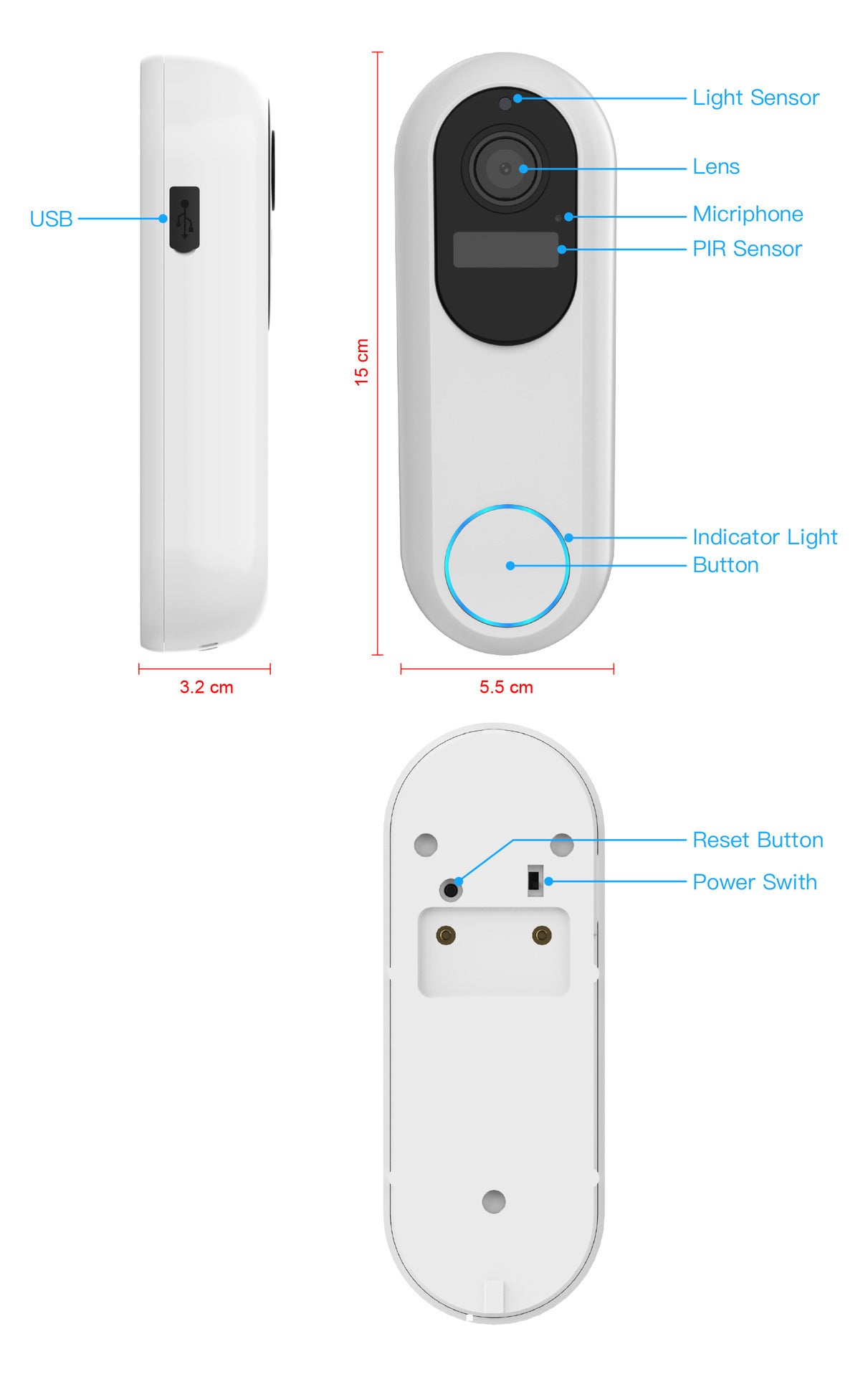 Smart Visual Doorbell Monitoring Intercom Low Power Camera Doorbells Doorbell doorbell with camera doorbell with mobile connected camera doorbell with wifi connected camera home home security Intercom security Security Camera