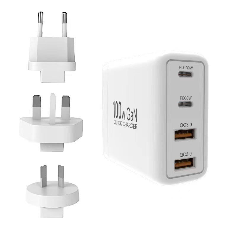 High-Performance 100W GaN Fast Charger - Dual Type-C & USB - Sleek White Design White US with UK EU AU GaN Chargers 100w best portable charger C type fast charger GaN chargers multi ports New arrival portable portable cahrger USB wall charger {{ product_collections }} {{ product_description }}