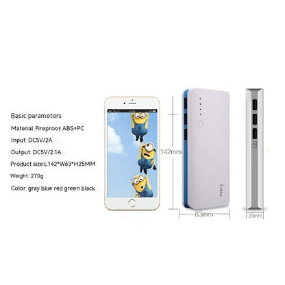 Gift Large Capacity Mobile Phone Universal Mobile Power With Light USB Power Bank Blue Power Banks 5000 6000 electronics portable power bank USB ports with light