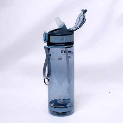 Large Capacity Sports Water Bottle Straw Cup Plastic Portable Blue 800ml Water Bottles dinning table home kitchen water bottle