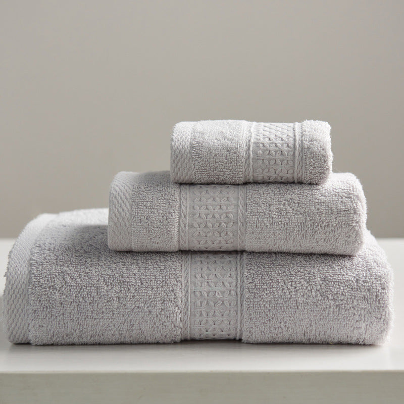 Minimalist Style Square Towel Towel Bath Towel Set Towel Pure Cotton Light Grey 3piece set Towels bath towel Bedding and towels best drying bath towel cotton towels Home towels