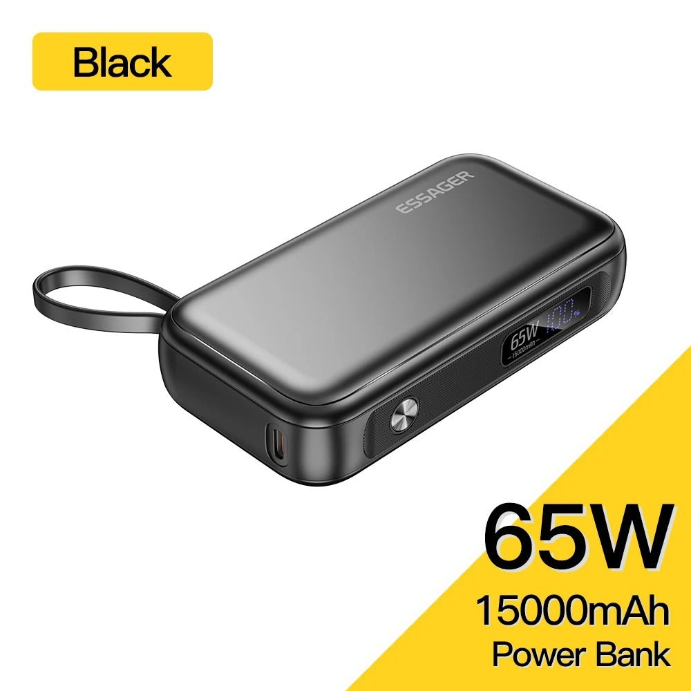 15000mAh Large Capacity Digital Display Mobile Power Supply Black 15000mAh Power Banks 15000 mAh C type electronics fast charging portable power bank USB