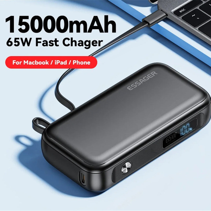 15000mAh Large Capacity Digital Display Mobile Power Supply Power Banks 15000 mAh C type electronics fast charging portable power bank USB