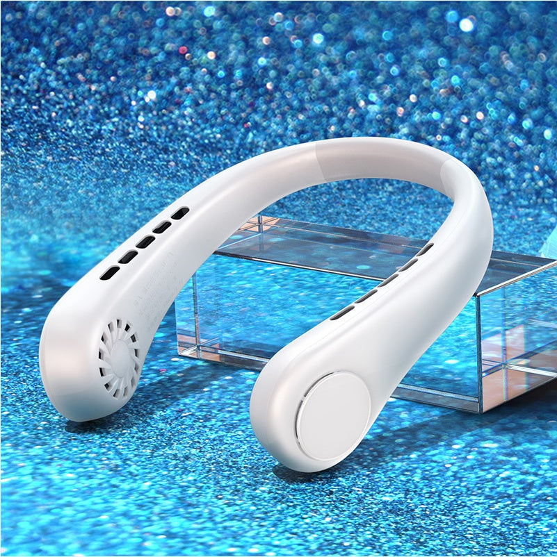 New Mini Neck Fan Portable Bladeless Hanging Neck Rechargeable Air Cooler Mini Summer Sports Fans White G15 Three Gear Collar Fan beat the heat neck fan portable fan rechargable fan