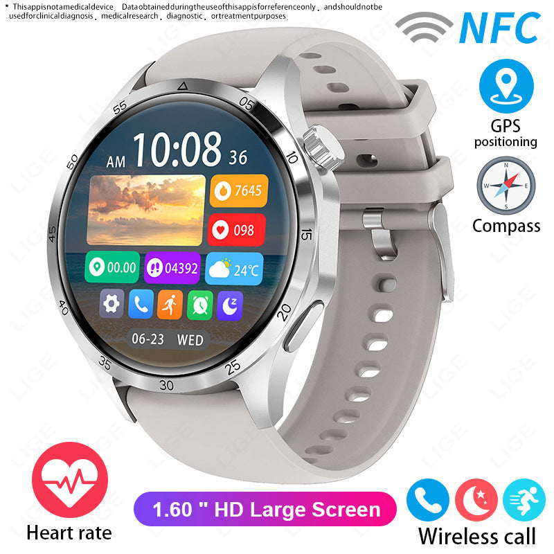 Sport Smart Watch Bluetooth Calling Waterproof Tape Silver Case Smart Watches electronics health monitoring smart watch sports tracking