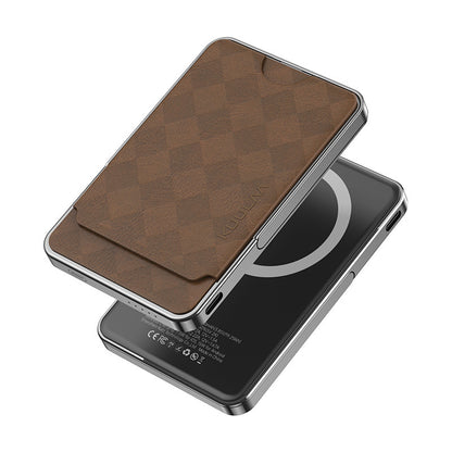 Magnetic Power Bank Card Holder | Portable Charging Solution | Best for iPhone & MagSafe Brown 5000 MA Wireless Power Banks Apple fast charger iPhone magnetic magsafe power bank strong magnet {{ product_collections }} {{ product_description }}