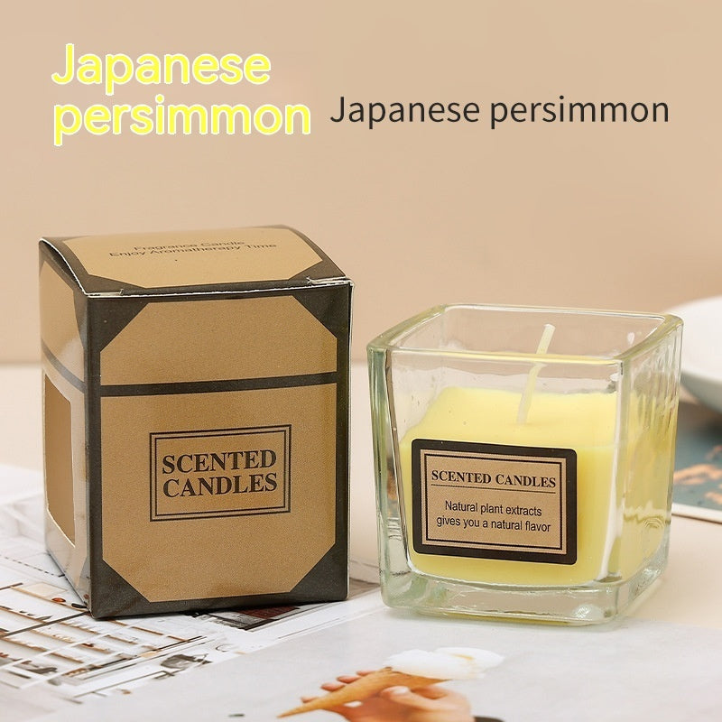 Smoke-free Glass Aromatherapy Candle Yellow Japan Candles candles decor home